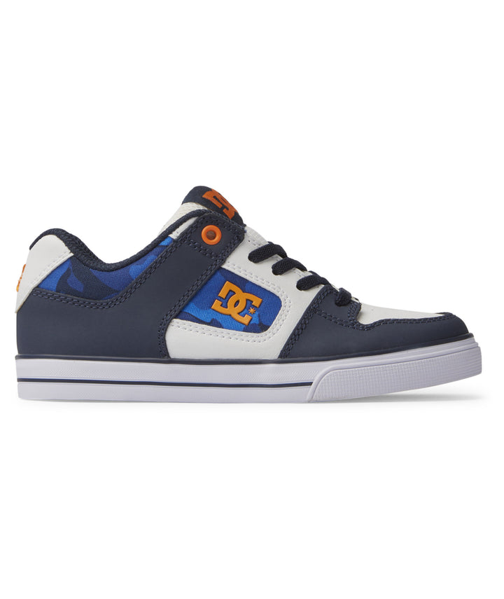 DC Pure Elastic Youth Shoes | Shady Blue/Orange