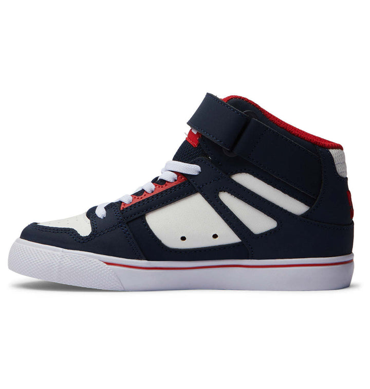 DC Pure High-Top EV Youth Shoes | Navy/Athletic Red