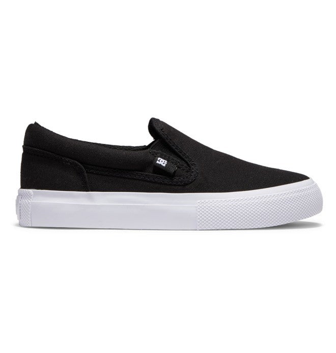 DC Manual Slip-On Youth Shoes | Black/White