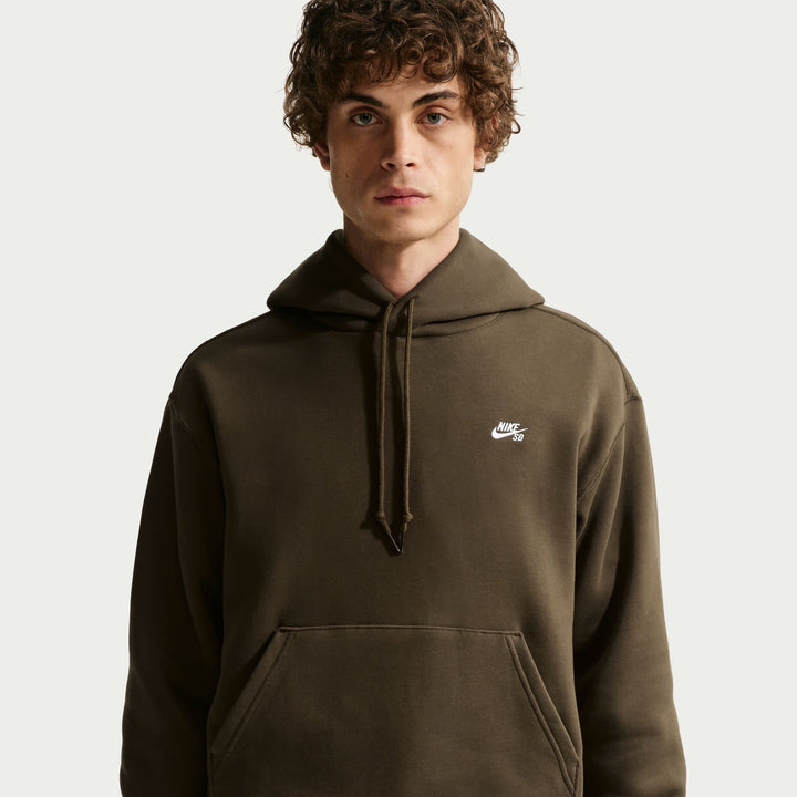 Nike SB Hd Essential Logo Fleece Pullover (Unisex) | Dark Hazel/White