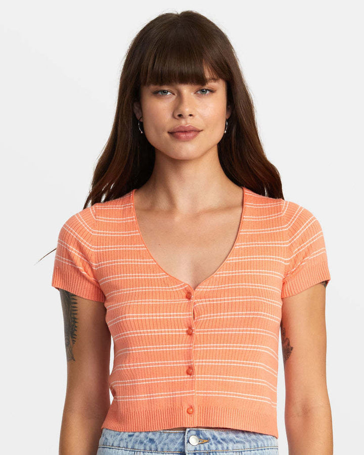RVCA Taylor Sweater Top (Womens) | Fusion Coral