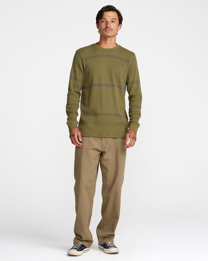 RVCA Dayshift Thermal Stripe Long Sleeve (Men&
