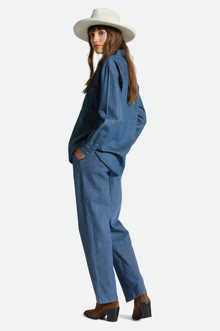 Brixton Womens Bowery Bf Overshirt | Indigo Rinse