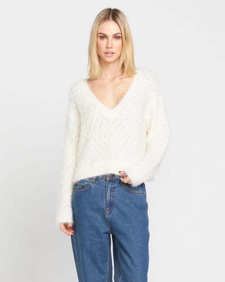 Volcom Mesa Cove Sweater (Womens) | Star White