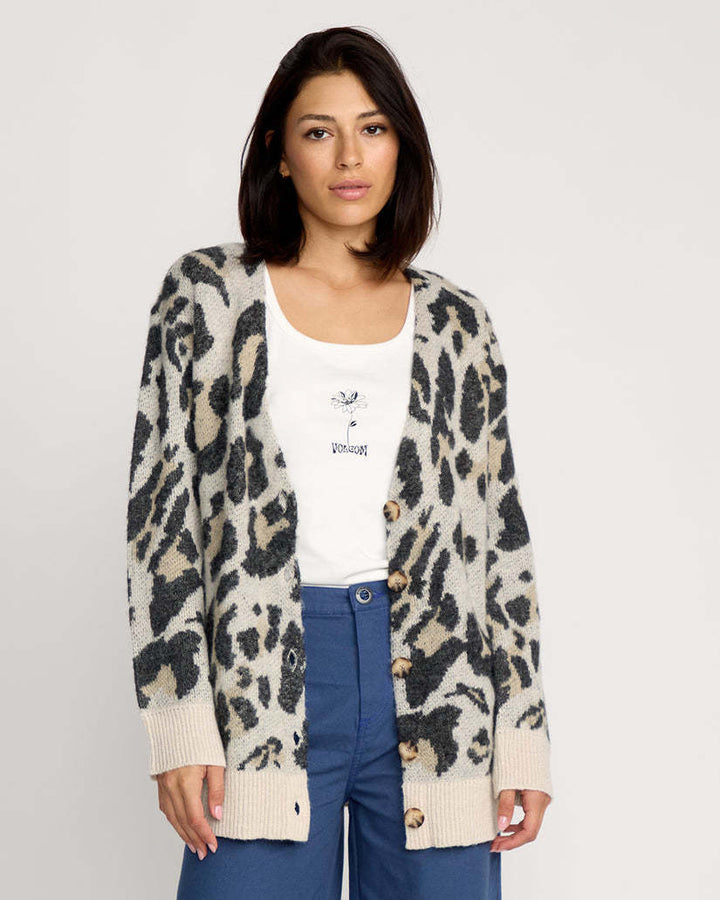 Volcom Wylding Out Cardigan (Womens) | Animal Print