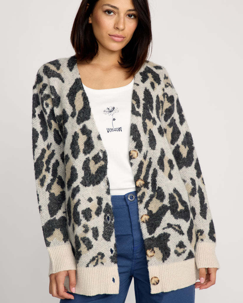Volcom Wylding Out Cardigan (Womens) | Animal Print