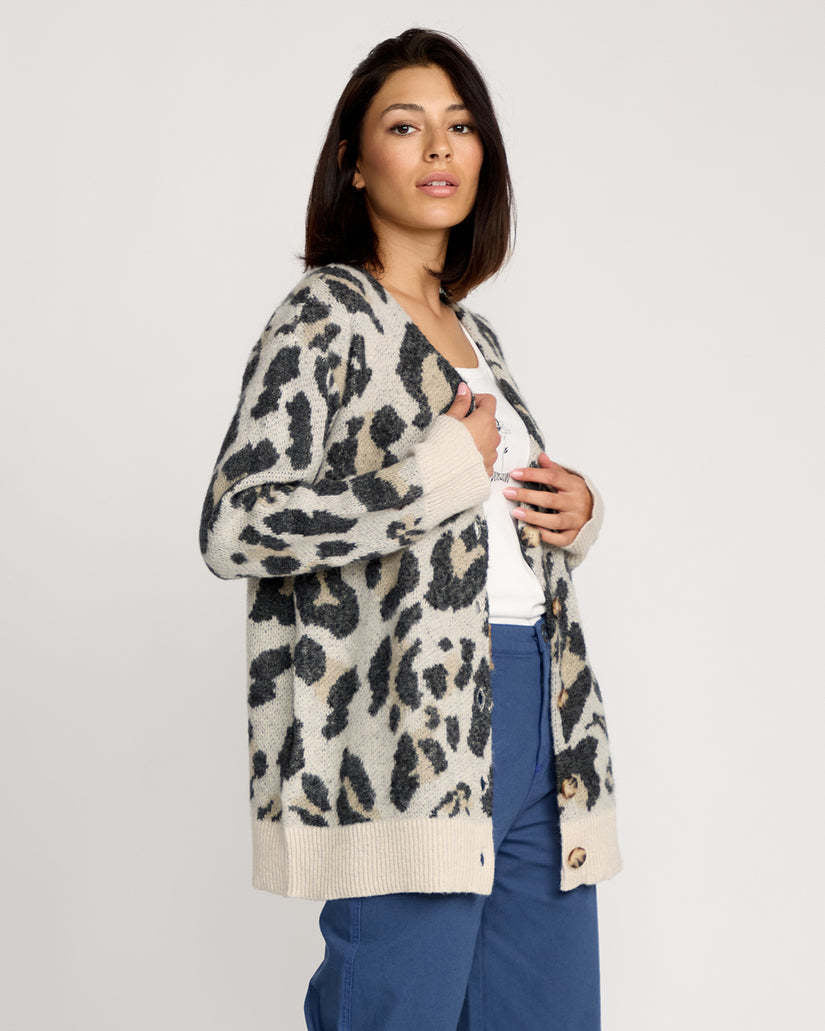 Volcom Wylding Out Cardigan (Womens) | Animal Print