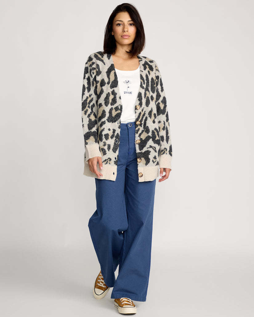 Volcom Wylding Out Cardigan (Womens) | Animal Print