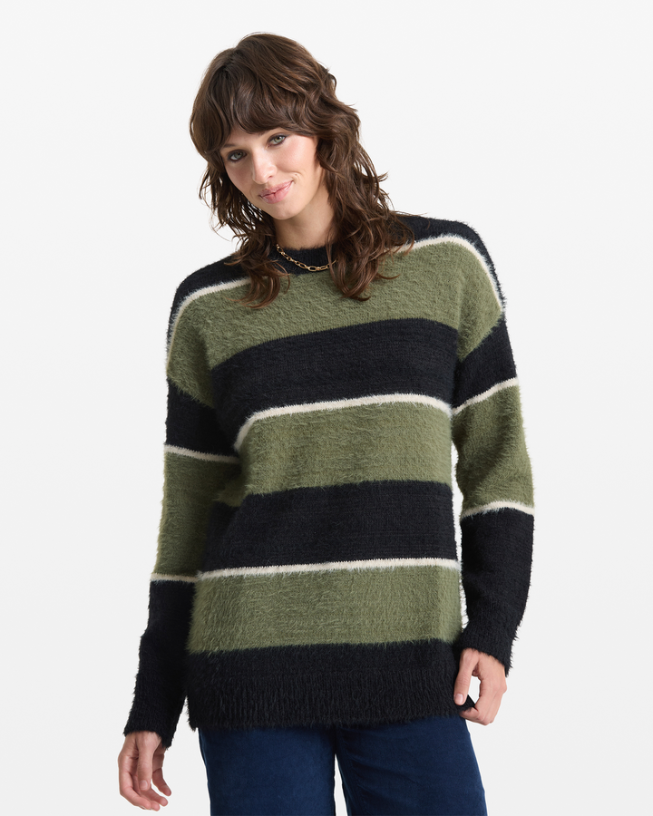 Volcom Sk8 Jam Sweater (Womens) | Moss Stone