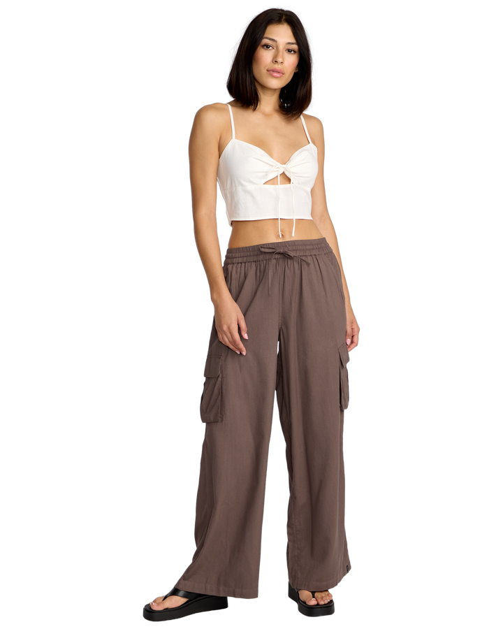 Volcom Lived In Beach Pant (Womens) | Black Plum