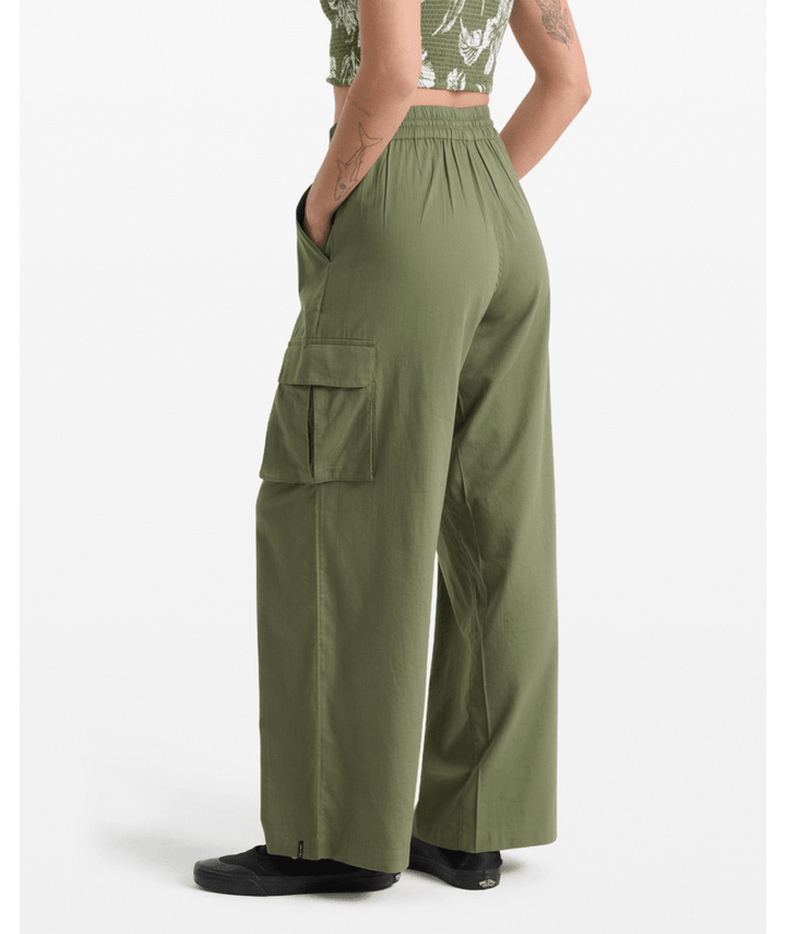 Volcom Lived In Beach Pant (Womens) | Moss Stone