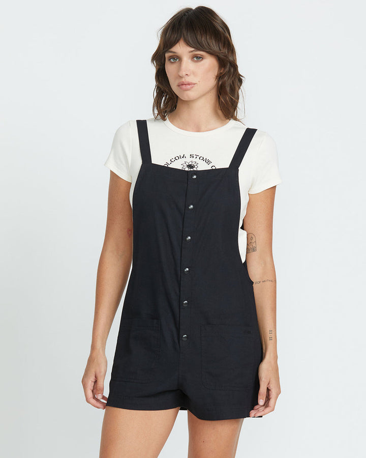 Volcom Stone Strut Romper (Womens) | Black