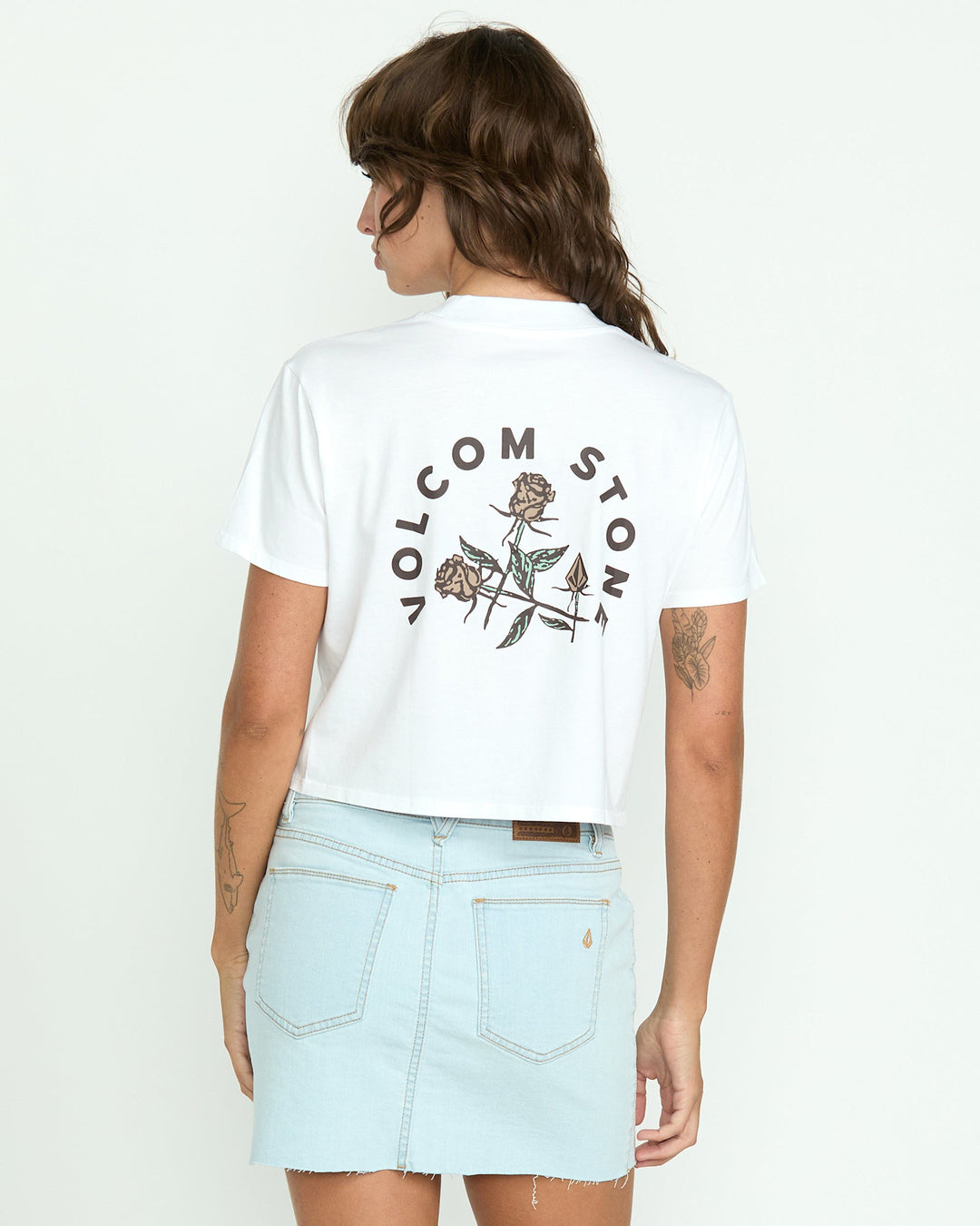 Volcom Dial Crop Tee (Women&