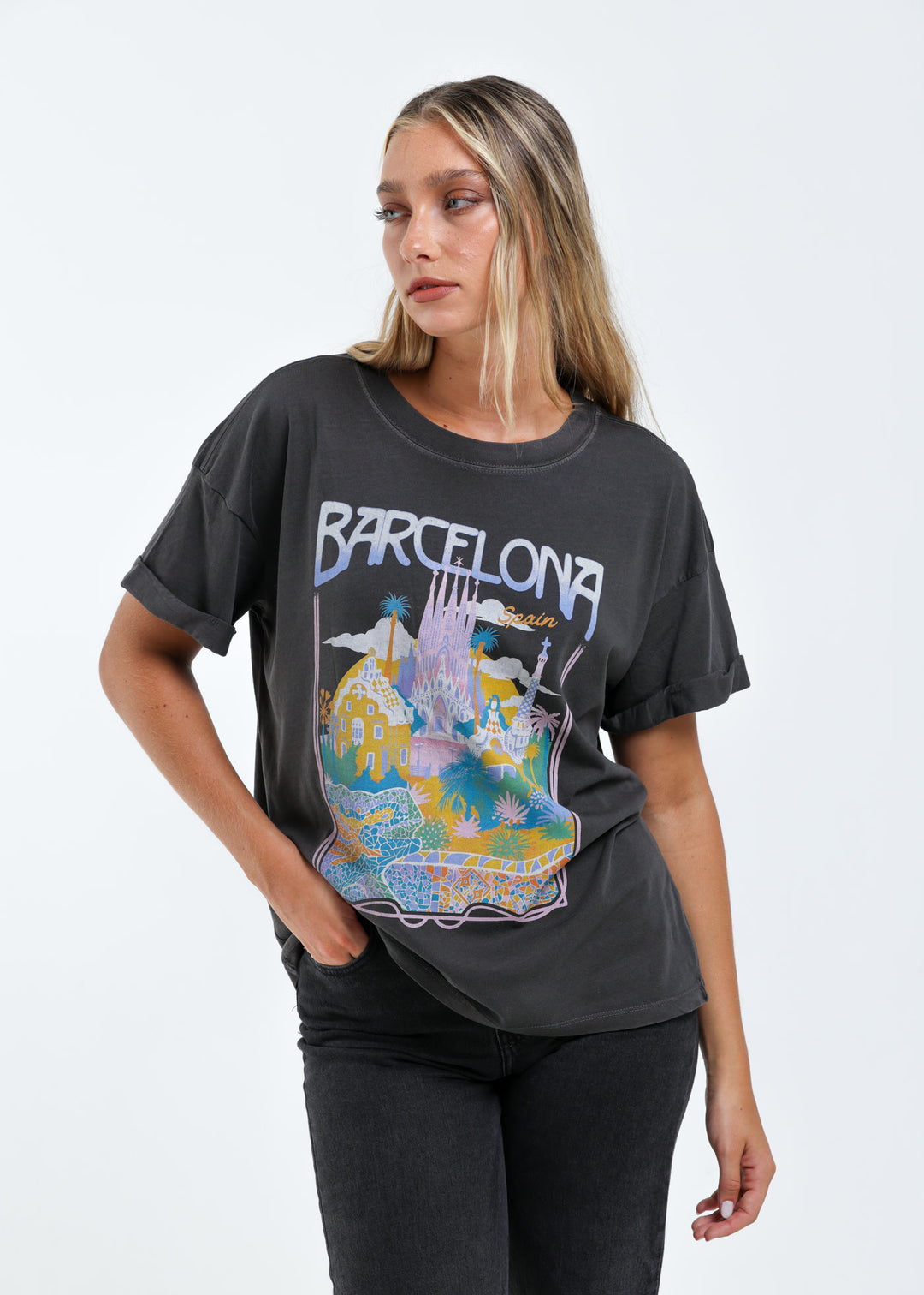 Girl Dangerous Barcelona Boyfriend Tee (Women&