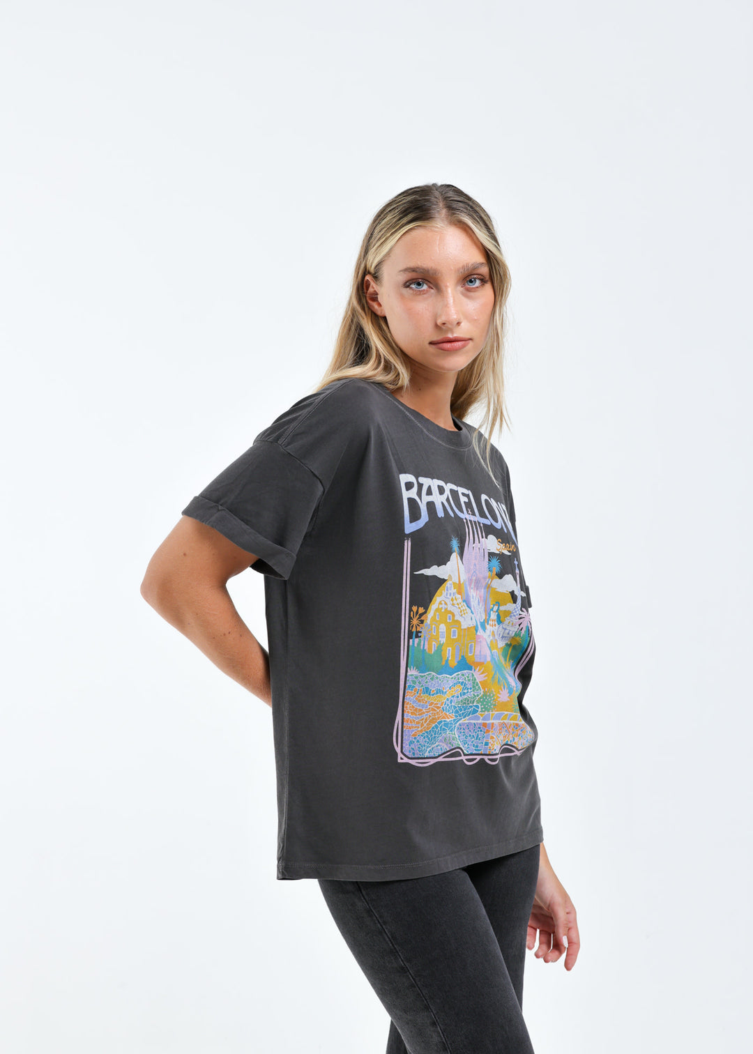 Girl Dangerous Barcelona Boyfriend Tee (Women&