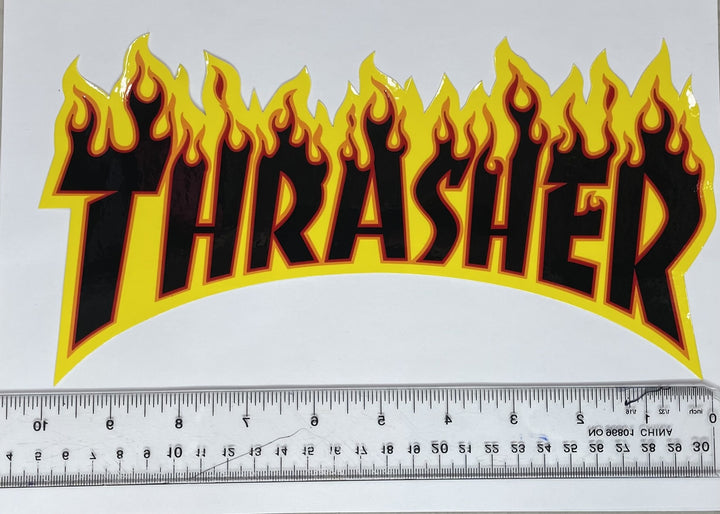 Thrasher Flame Logo Large Sticker | Black  (T2)