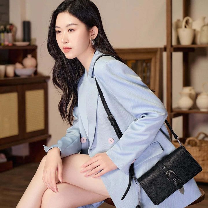 Pixie Mood Beau Crossbody | Black Pebbled