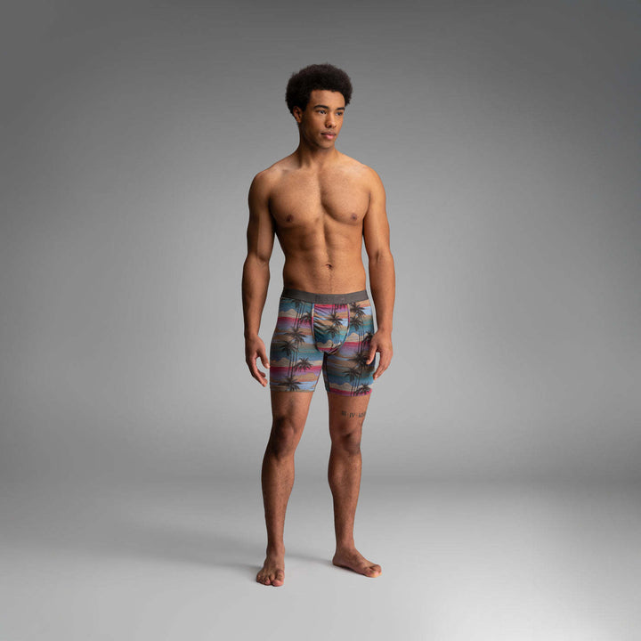 Bn3Th Classic Icon Boxer Brief Print | Palm Tree Horizon-Heather