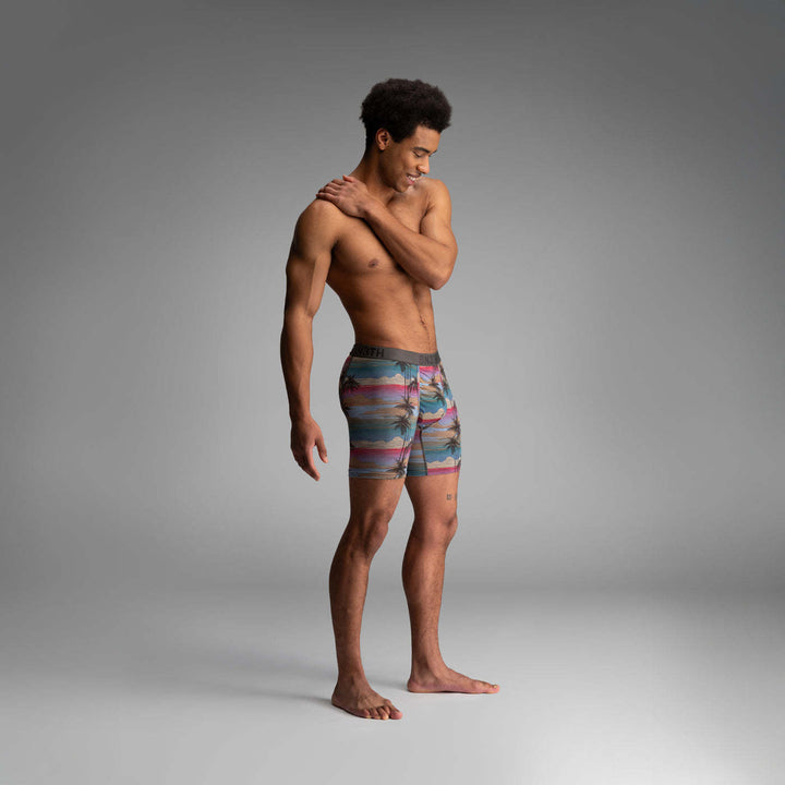 Bn3Th Classic Icon Boxer Brief Print | Palm Tree Horizon-Heather