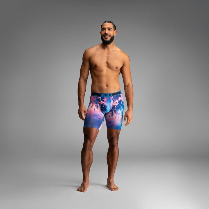 Bn3Th Flex Max Boxer Brief | Smokey Palms-Blue Lolite