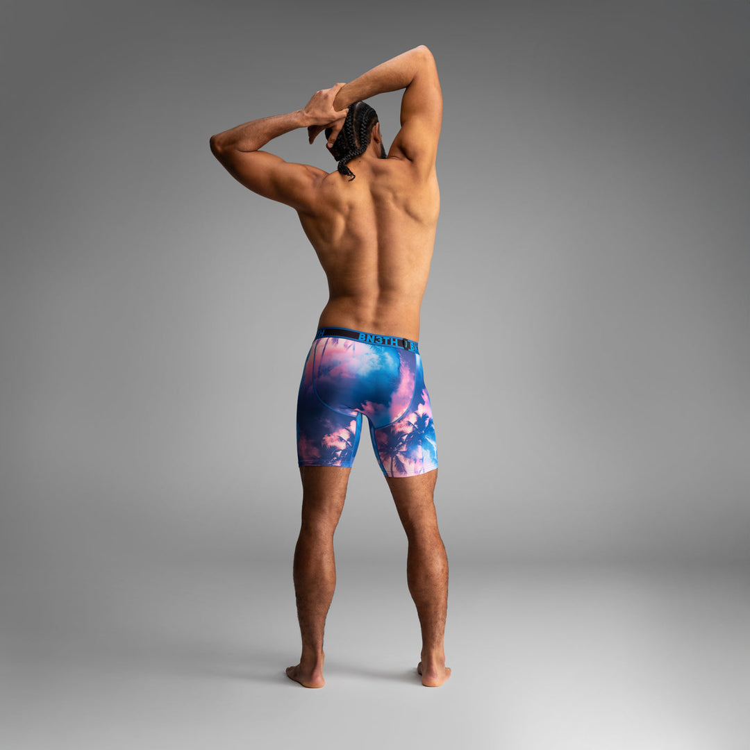 Bn3Th Flex Max Boxer Brief | Smokey Palms-Blue Lolite