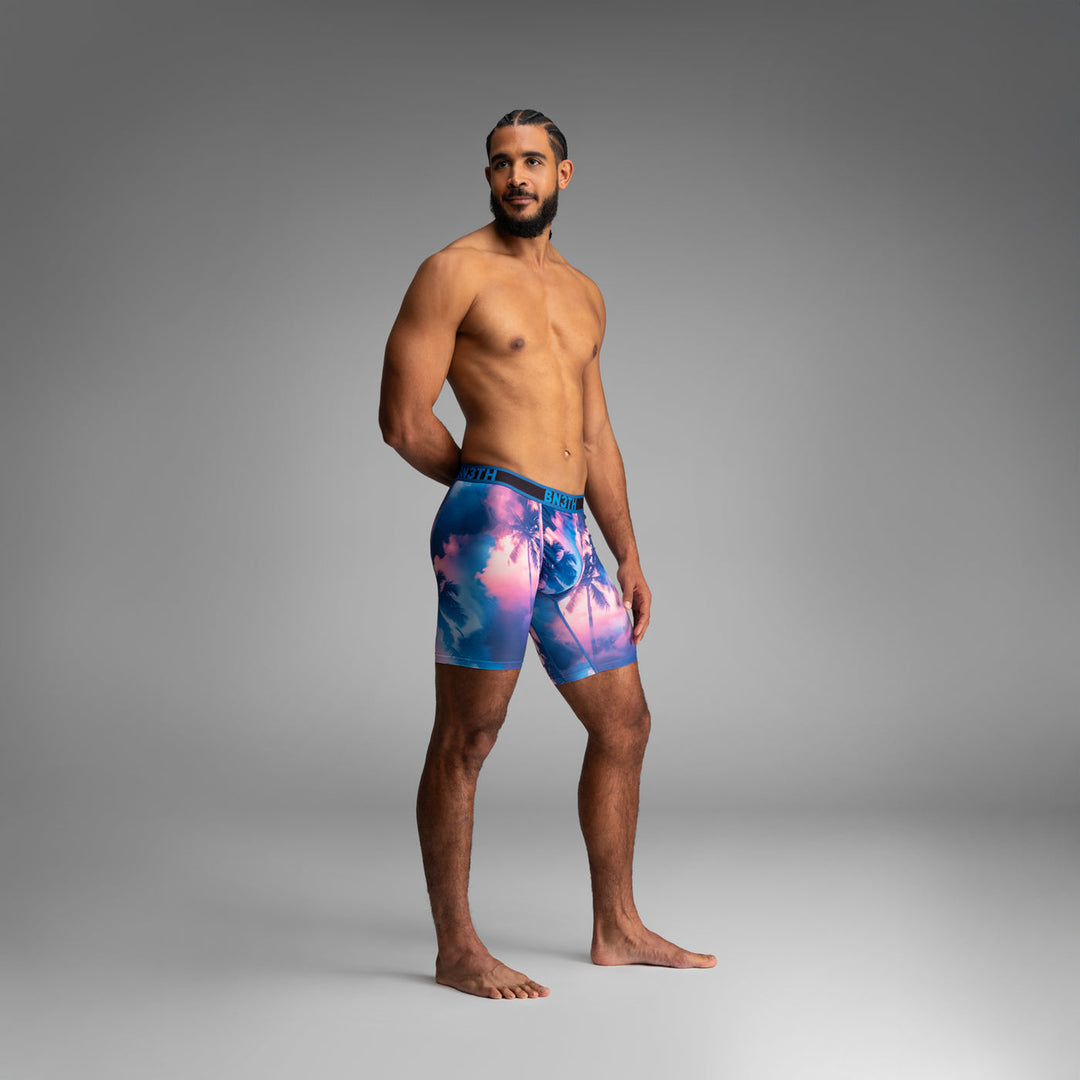 Bn3Th Flex Max Boxer Brief | Smokey Palms-Blue Lolite