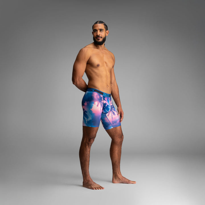 Bn3Th Flex Max Boxer Brief | Smokey Palms-Blue Lolite