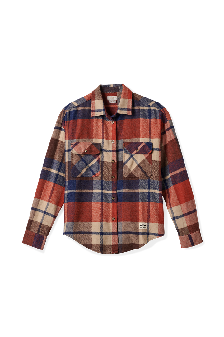 Brixton Bowery Classic Flannel (Womens) | Navy/Mars Red/Whitecap