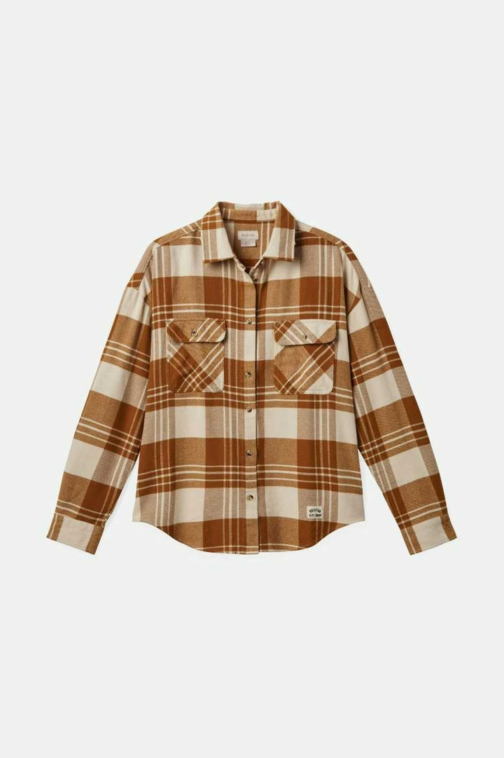 Brixton Bowery Classic Flannel (Womens) | Washed Copper/Whitecap