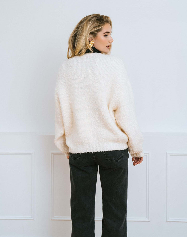 Brunette Elsa Bow Cardigan (Womens) | Cream