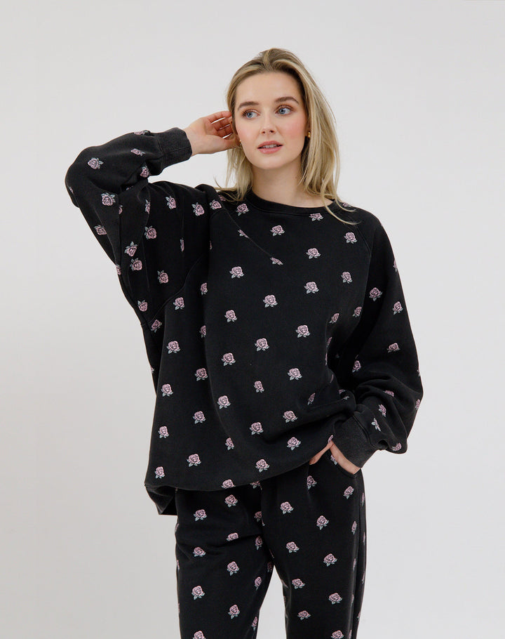 Brunette All Over Flower Perfect Crew (Women&