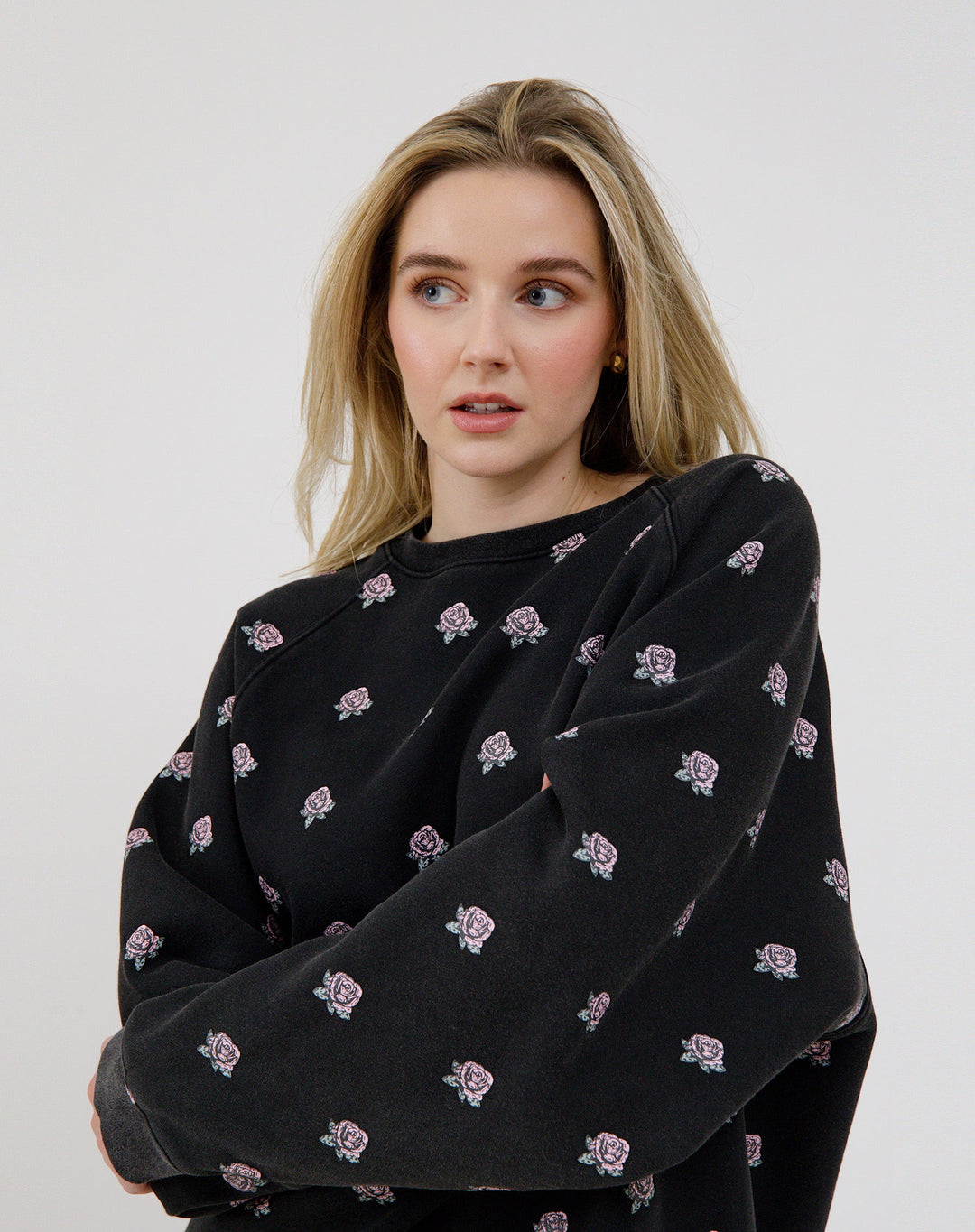 Brunette All Over Flower Perfect Crew (Women&