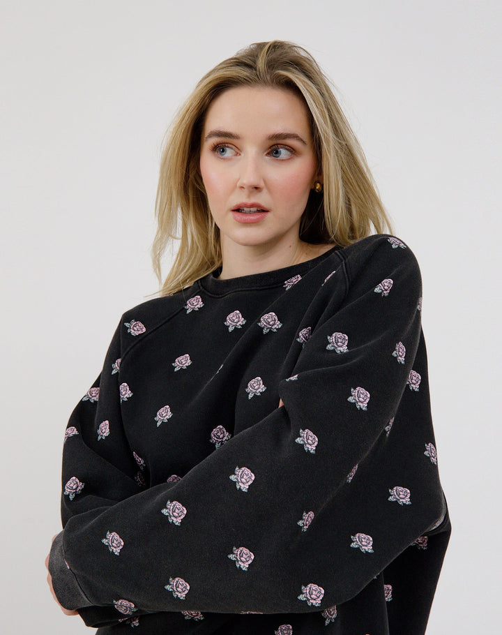 Brunette All Over Flower Perfect Crew (Women&