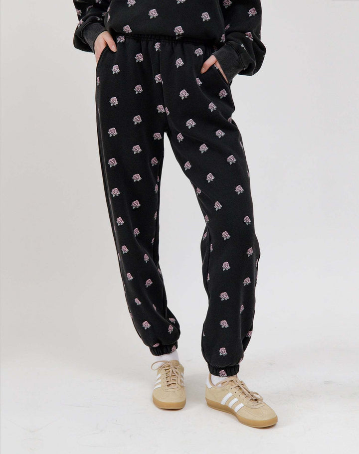 Brunette All Over Flower Oversized Jogger | Pink