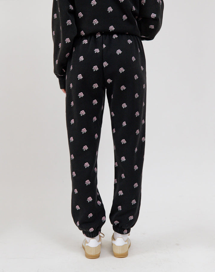 Brunette All Over Flower Oversized Jogger | Pink