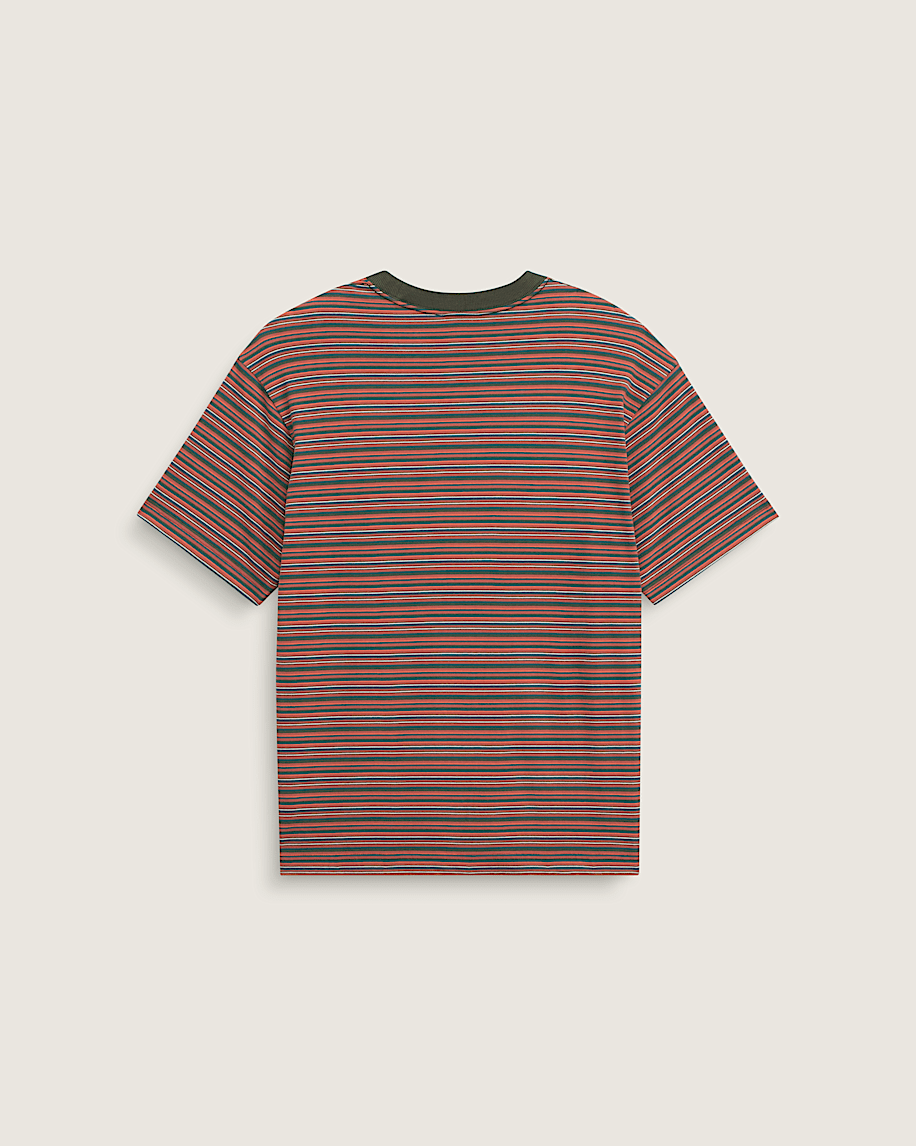 Vans Cameron Stripe Short Sleeve Knit Tee (Youth) | Obsidian Fern/Light Bronze