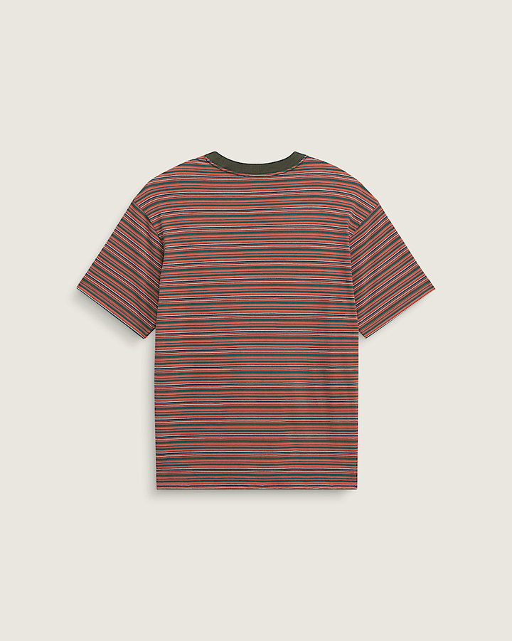 Vans Cameron Stripe Short Sleeve Knit Tee (Youth) | Obsidian Fern/Light Bronze