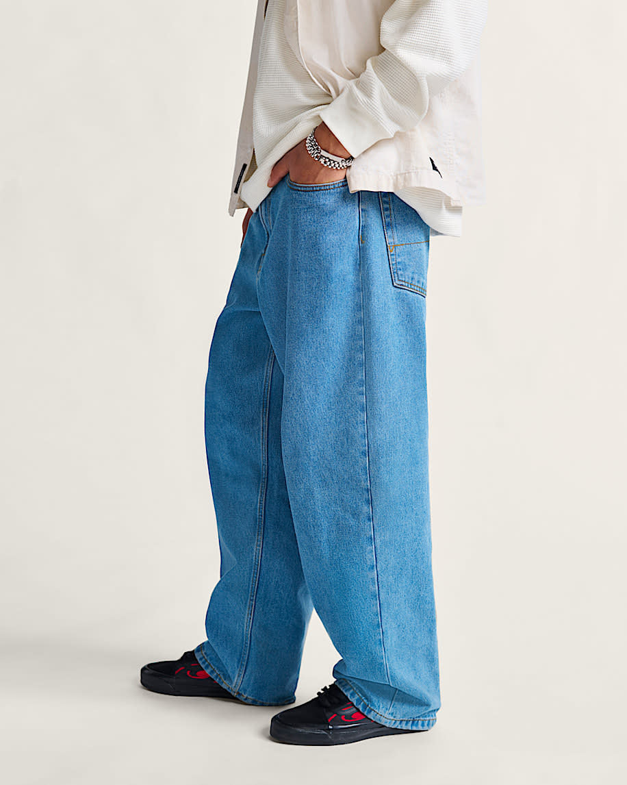 Vans Mens Check-5 Baggy Denim Pant | Stonewash Blue