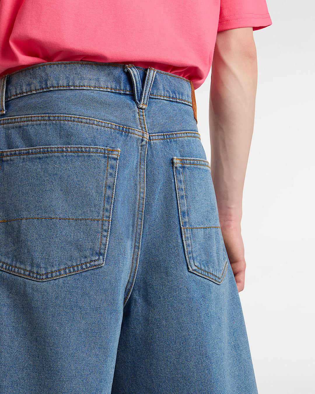 Vans Check-5 Baggy Denim Short (Mens) | Stonewash Blue