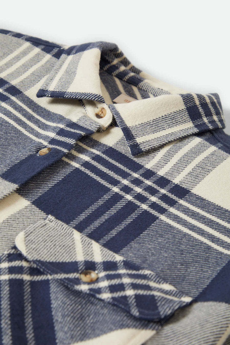 Brixton Bowery Classic Flannel (Womens) | Azure Blue/Whitecap Plaid