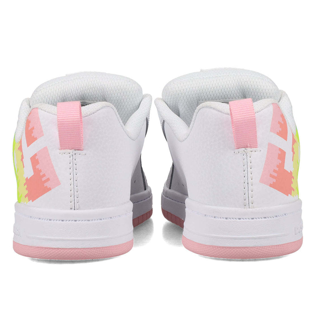 DC Court Graffik Youth Shoes | White/Light Pink/Multi