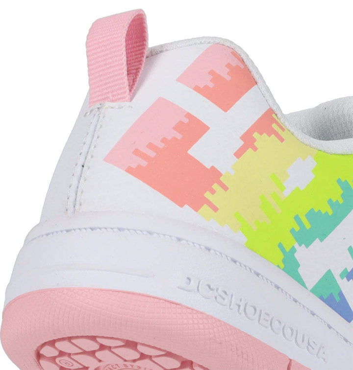 DC Court Graffik Youth Shoes | White/Light Pink/Multi