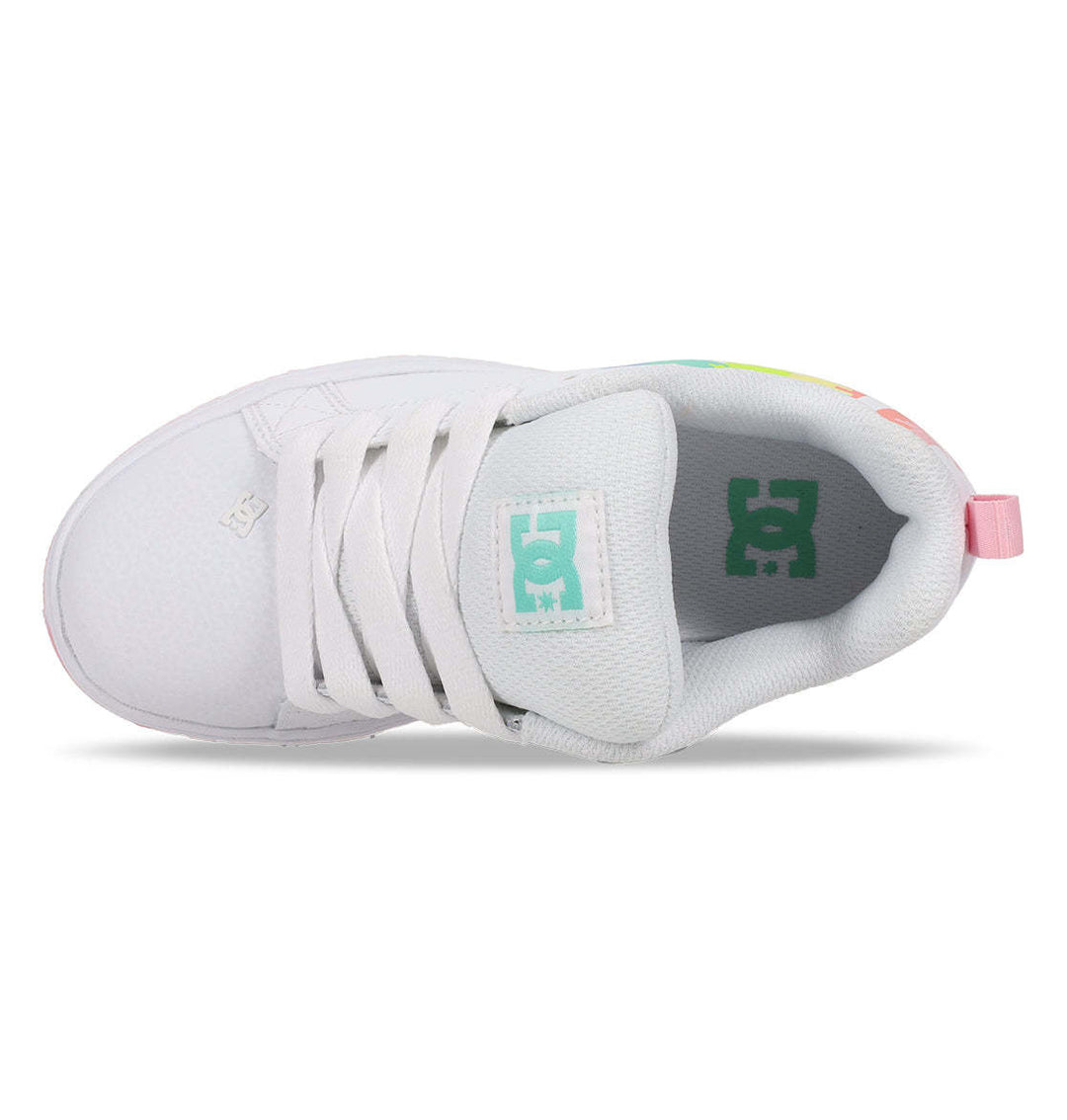 DC Court Graffik Youth Shoes | White/Light Pink/Multi