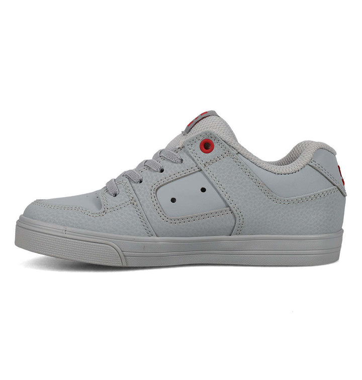DC Pure Elastic Youth Shoes | Grey/Grey/Red