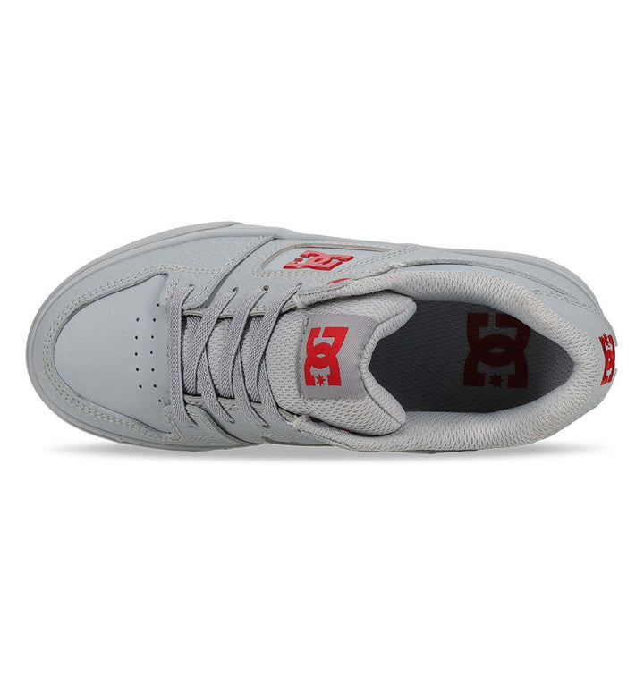 DC Pure Elastic Youth Shoes | Grey/Grey/Red