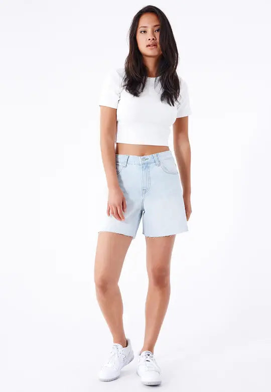 Dr.Denim Womens Rose Shorts | Canyon Pale Worn Raw Hem