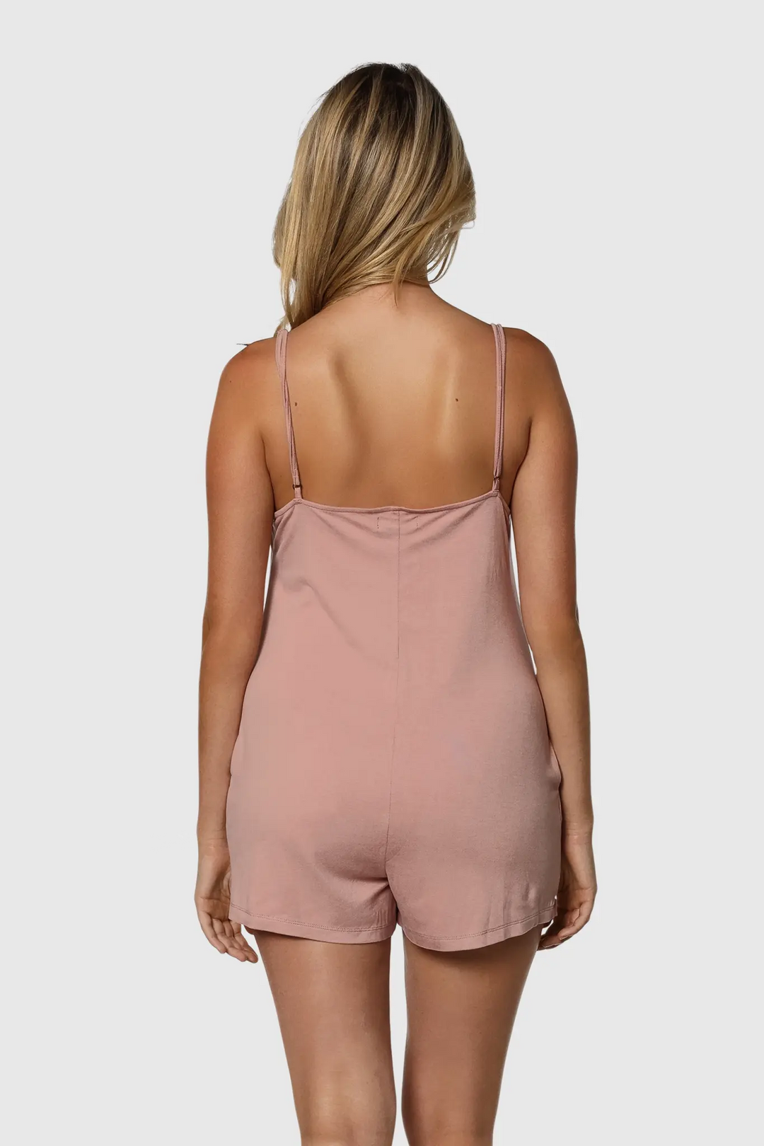 TEAMLTD Womens Button Up Romper | Rose