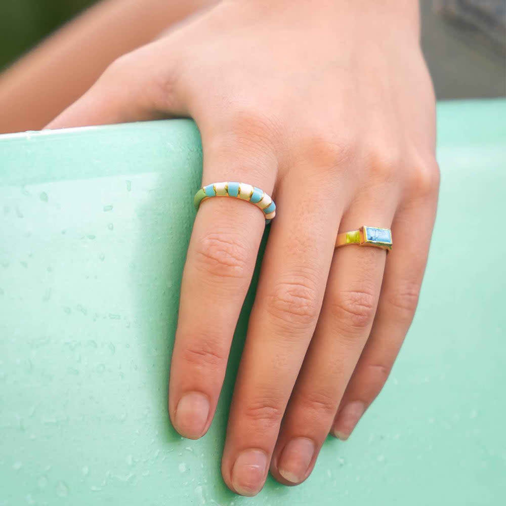 Pura Vida Tulum Turquoise Ring | Gold