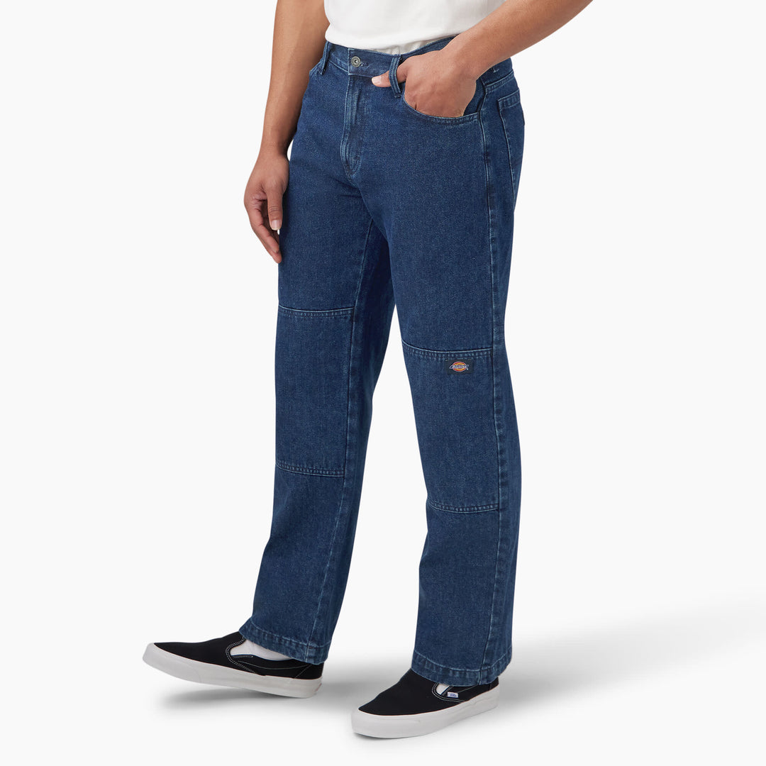 Dickies Double Knee Denim Pant (Mens) | Stonewashed Indigo Blue