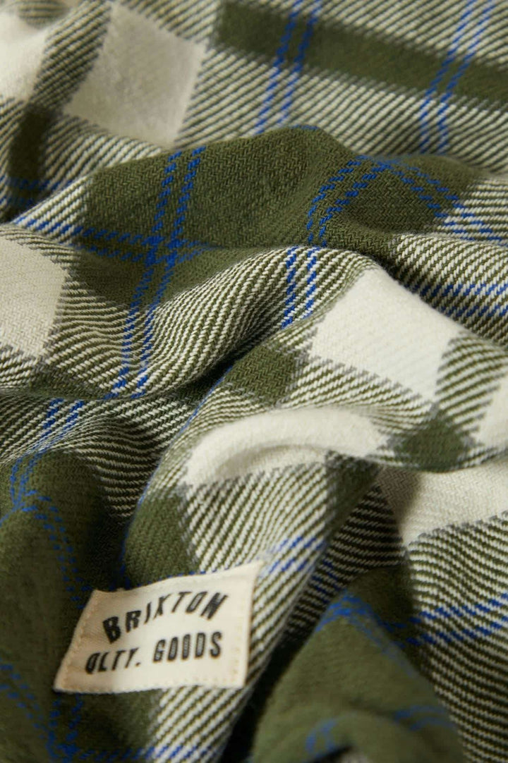 Brixton Bowery Vintage L/S Overshirt (Womens) | Green/Blue